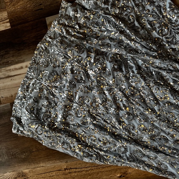 Elegant Powder Blue and Silver Sequin Gown - Picture 11 of 17